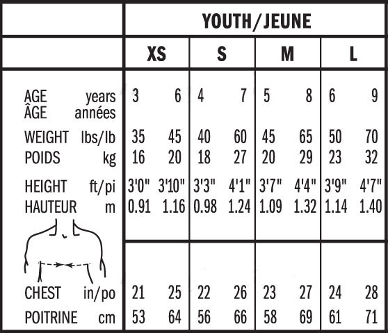 Bauer Hockey Chart