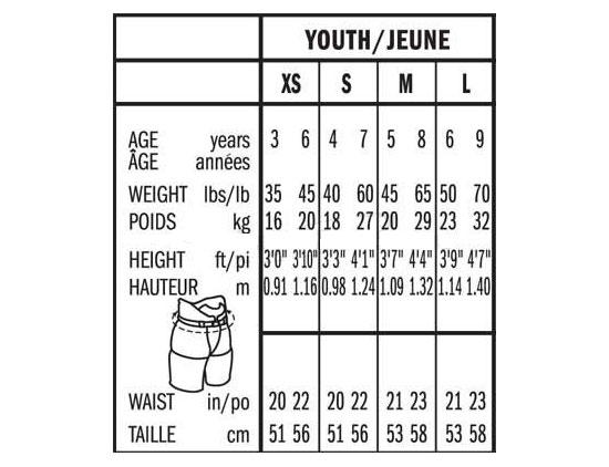 Ice Hockey Pants Size Chart