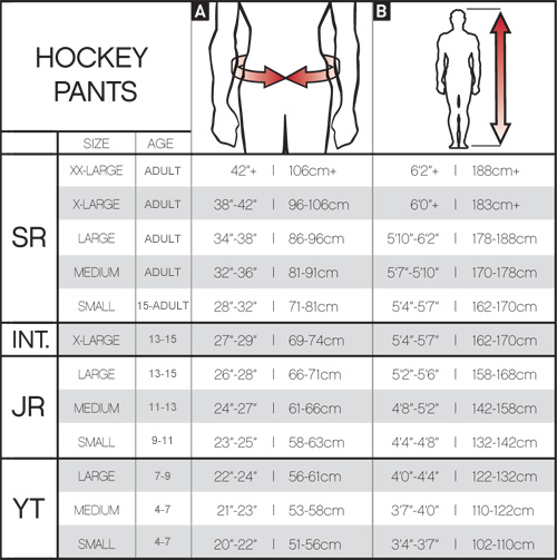 Ice Hockey Stick Height Chart