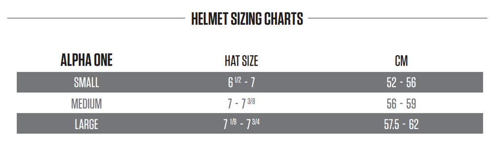 Easton Hockey Helmet Size Chart